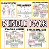 Bundle Pack, Boho Spotty Pastel Name Tags, Table, Team and