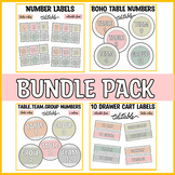 Bundle Pack, Boho Spotty Table, Team and Group Numbers, Nu