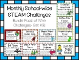 Bundle Pack of 9 Monthly School-Wide STEM Challenges! Set #3