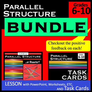 Preview of Bundle: Parallel Structure Lesson + Task Cards
