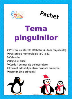 Preview of Pachet cu tema pinguinilor in limba Romana