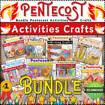 Preview of Bundle Pentecost Crafts: Scene 3D~Mobile Hanging~Windsock~Headband~Writing Craft