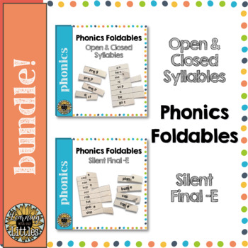 Preview of Bundle! Phonics Foldables - Open & Closed Syllables, Silent Final E