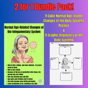 Preview of Bundle Posters Age Related Changes (color)  & Graphic Organizers of Body Systems