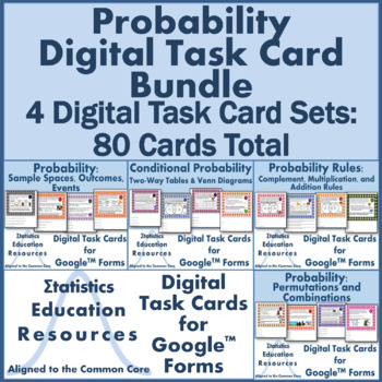 Preview of Bundle: Probability Digital Task Cards (80 Cards)
