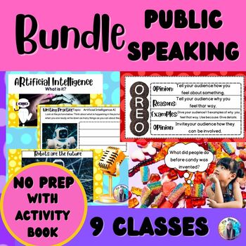 Preview of Bundle Public Speaking for Young Kids-No Prep- Digital and Print- Editable