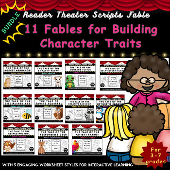 Preview of Bundle Readers Theater Scripts 11 Fables for Building Character Traits