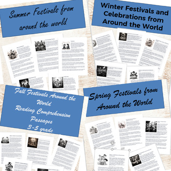 Preview of Bundle: Reading Comprehension, Holidays from Around the World, 3-5, seasonal