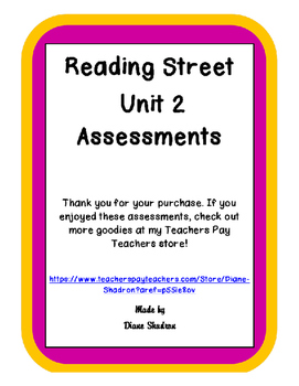 Preview of Bundle: Reading Street-Unit 2-Assessments for ALL Stories (Editable)