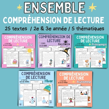Preview of Bundle Reading comprehension  Ensemble Textes Compréhension de lecture 2e-3e