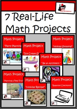 Preview of Bundle - Real Life Math Projects - Printable & Distance Learning Versions