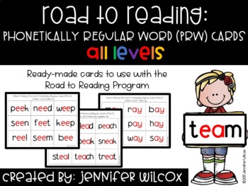 Preview of Bundle: Road to Reading Word Cards- All Levels