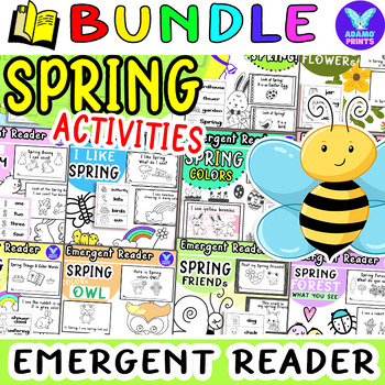 Preview of Bundle SPRING SEASON Activities Emergent Reader Kindergarten NO PREP Worksheet