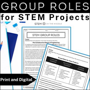 Preview of STEM Group Roles | STEM Team Building Lesson and Activities