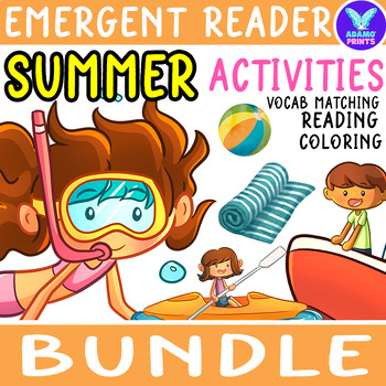 Preview of Bundle SUMMER - Emergent Reader Activities Kindergarten NO PREP Mini Books