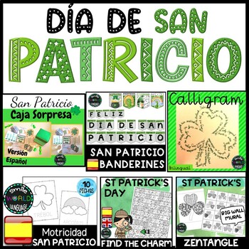 Preview of Bundle San Patricio Mural manualidades decoración español Spanish Patrick's