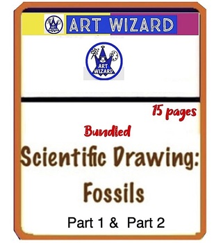 Preview of Art Wizard Bundle -Scientific Drawing Fossils (Part 1, Part 2)  15 pg, Earth Day