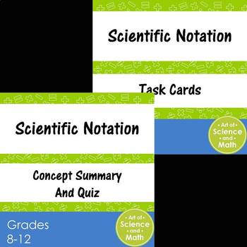 Preview of Bundle - Scientific Notation and Task Cards - Distance Learning