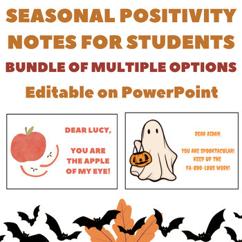 Preview of Bundle: Seasonal Encouragement/ Positivity Notes For Students