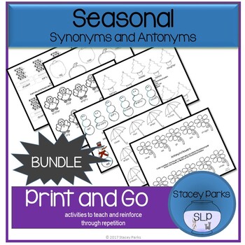 Bundle: Seasonal Synonym & Antonym activities