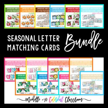Preview of Bundle: Seasonal Uppercase and Lowercase Letter Matching - Alphabet Cards