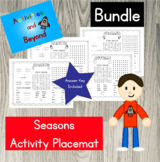 Bundle Seasons Activity Page Placemat - Word Search, Tic T