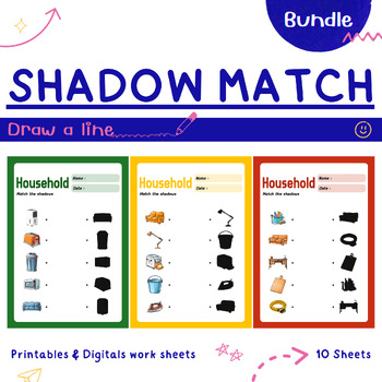 Preview of Bundle : Shadow Matching: Draw a Line : Households