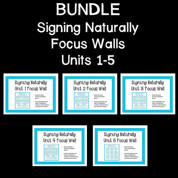 Preview of Bundle:  Signing Naturally Focus Wall Units 1-5