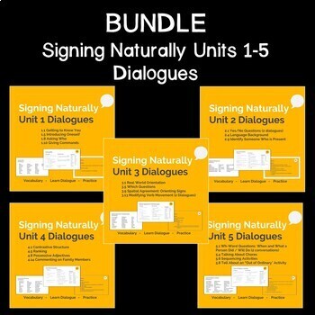 Preview of Bundle: Signing Naturally Units 1-5 Dialogues (Google Slides)