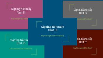 Preview of Bundle: Signing Naturally Units 13-17 Key Concepts and Vocabulary (Level 2)