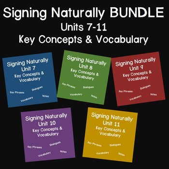 Preview of Bundle: Signing Naturally Units 7-11 Key Concepts and Vocabulary (Level 1)