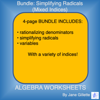 Preview of Bundle: Simplifying Radicals (Mixed Indices)
