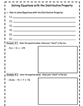Preview of Bundle - Solving Equations with the Distributive Property