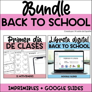 Preview of Bundle Spanish Back to School Activities - Primer día de clases