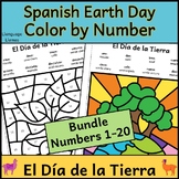 Bundle Spanish Earth Day Color by Number and Teen Number E