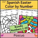 Bundle Spanish Easter Color by Number and Teen Number Pasc