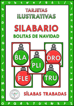Preview of Bundle Spanish Flash Cards Syllables Christmas Silabario Básico Trabadas Navidad