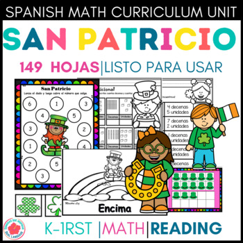 Preview of San Patricio Lectura Matemáticas Place Value St Patricks