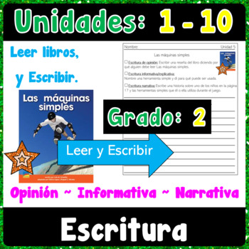 Preview of Bundle - Spanish Writing Prompts - 2nd Grade - 2do grado - Pautas para escritura