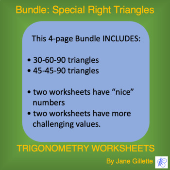 Preview of Bundle: Special Right Triangles