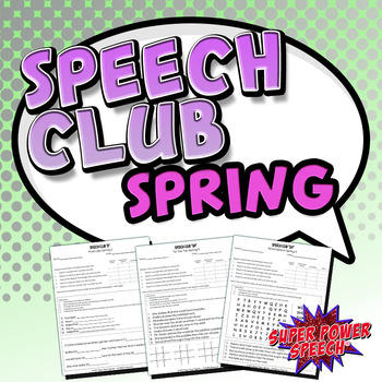 Preview of Speech Club Spring (Articulation for Older Students)