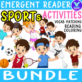 Preview of Bundle Sports - I can Play Emergent Reader Kindergarten NO PREP Mini Books
