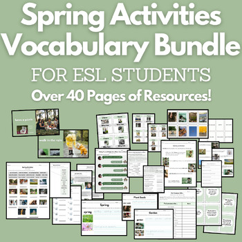 Preview of Bundle: Spring Activities Vocabulary Unit for High School and Adult ESL Students