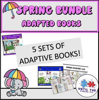 Preview of Bundle Spring Adapted Books (counting, activities, matching, weather and more!)
