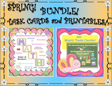 Bundle Distance Learning Spring Math Task Cards and Printables!