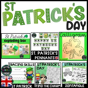 Preview of Bundle St. Patrick's Day Decoration Pennants Wall Mural Bulletin Crafts