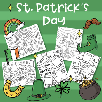 Preview of Bundle St Patrick's Day coloring pages + clipart and freebie