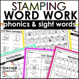 Phonics and Pre-Primer Sight Words Stamping Center Word Wo
