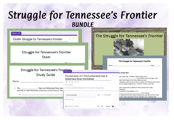 Preview of Bundle: Struggle For Tennessee's Frontier- Slides, Notes, Worksheet, Exam