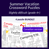 Bundle! 4x summer vacation crossword puzzles (Canadian aud